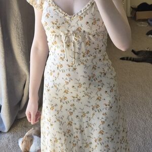 Floral Cream Maxi Dress